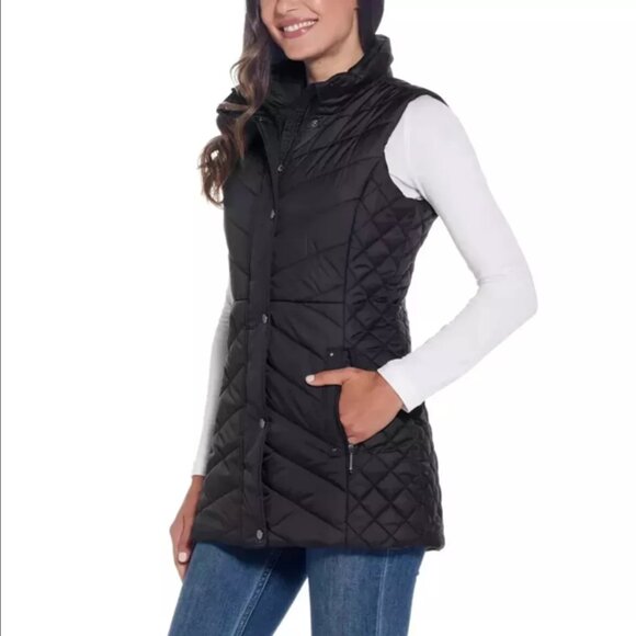 Weatherproof Vintage Women's Quilted Vest Jacket, Black, Size M - Picture 3 of 7
